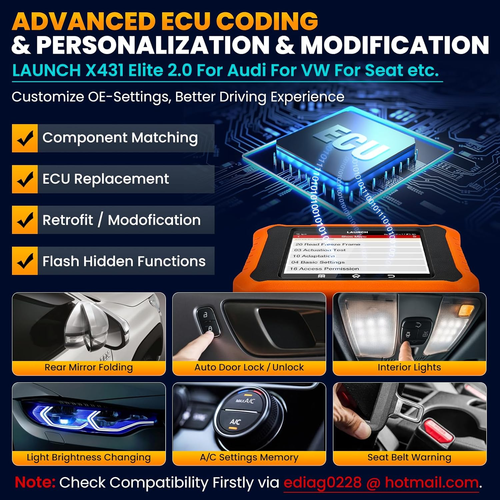 LAUNCH CRE 2.0 OBD2 Diagnosegerät Für Vw/Für Audi/Für Skoda/Für Seat/Für Bentley - Bild 4 von 12