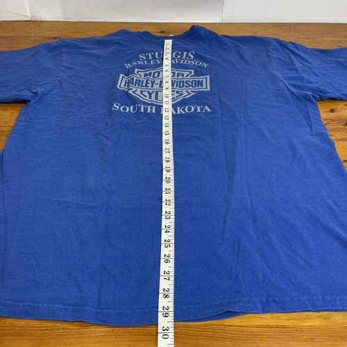 Harley Davidson Mens 2XL T-Shirt Blue Sturgis USA-made 2-Sided Graphics USA-made - Picture 7 of 7