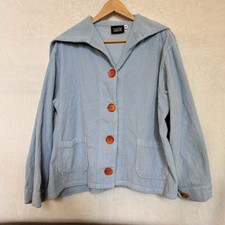 Big Bud Press Light Blue Corduroy Boxy Sailor Collar Long Sleeve Jacket 2xl 