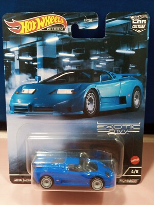 HW PREMIUM CAR CULTURE EXOTIC ENVY '94 BUGATTI EB110 REAL RIDERS DIECAST