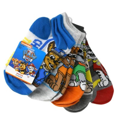 PAW PATROL 5 Pair Toddler Kids Boy Anklet Socks Sock Size 5-6.5 Shoe Size: 4-7.5