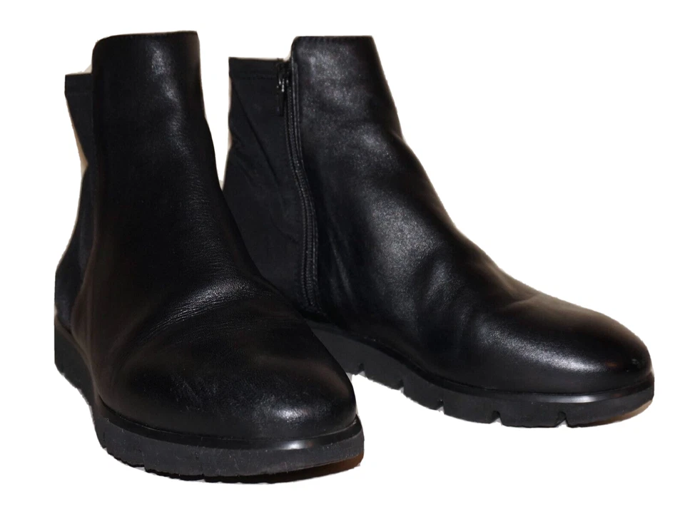 Botines VANELI de cuero negro y spandex JURO con cremallera EE. UU. 9W Foto 4 de 4