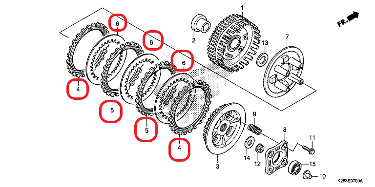 Honda Clutch Friction Plates Kit CRF125 F/FB 2014-2023