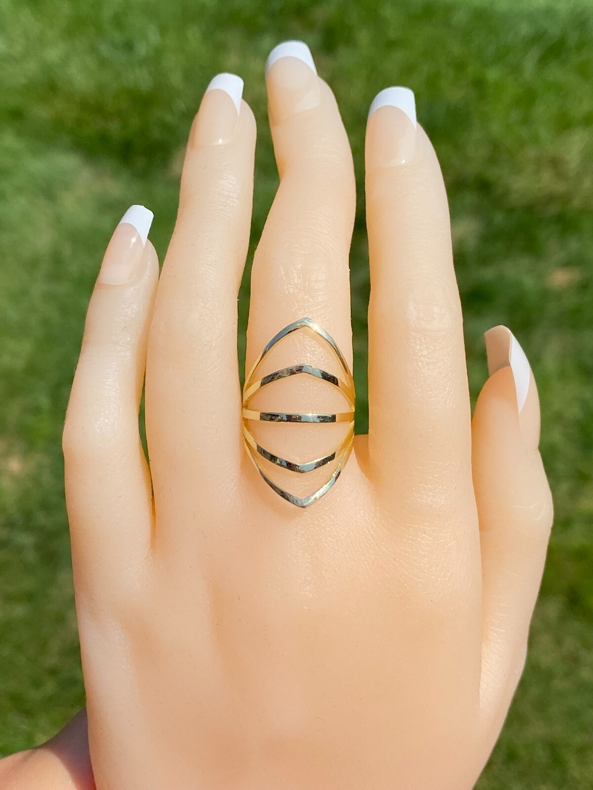 Yellow Gold Cocktail Statement Ring - image 7