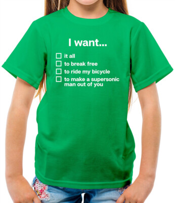 I Want... (Songtexte) Kinder T-Shirt - Rhapsody - It All - Freddie - Queen
