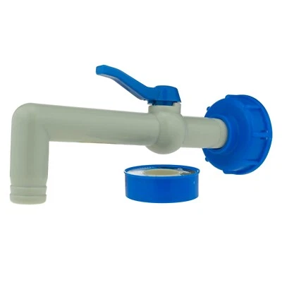 IBC S60X6 Water Tank Extension Tap Spout Oil Barb Outlet Nozzle + FREE PTFE Tape