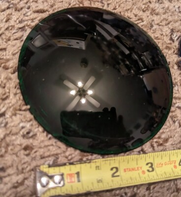 Vintage Kopp Glass Green Railroad  Traffic lens 4 3/4'' Signal Lantern Train EC