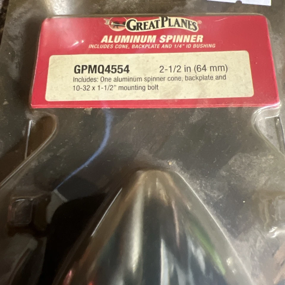 Giratorio de aluminio Great Planes de 2 1/2 pulgadas *solo cono* sin perno de montaje de placa negra Foto 2 de 4