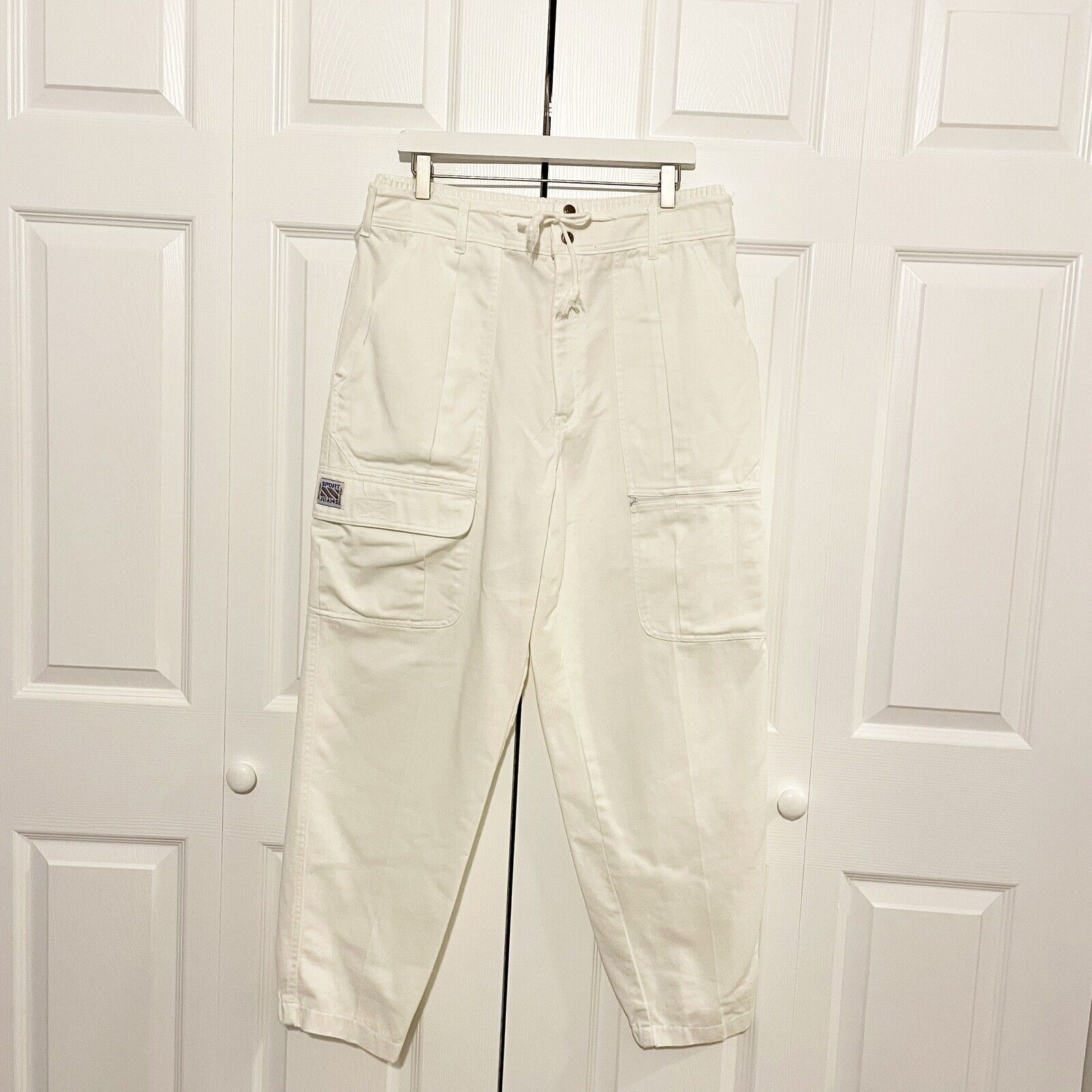 Vintage 80s Levis Sport White Jeans Size Large Ca… - image 1