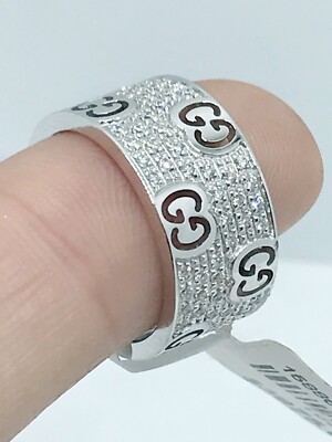 GUCCI グッチ 18KWG Diamond Icon Heart Ring ダイヤモンド アイコン
