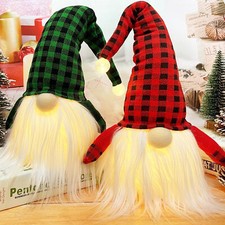 2Pcs Plush Christmas Gnomes with LED Light 16" Inch Xmas Scandinavian adorable