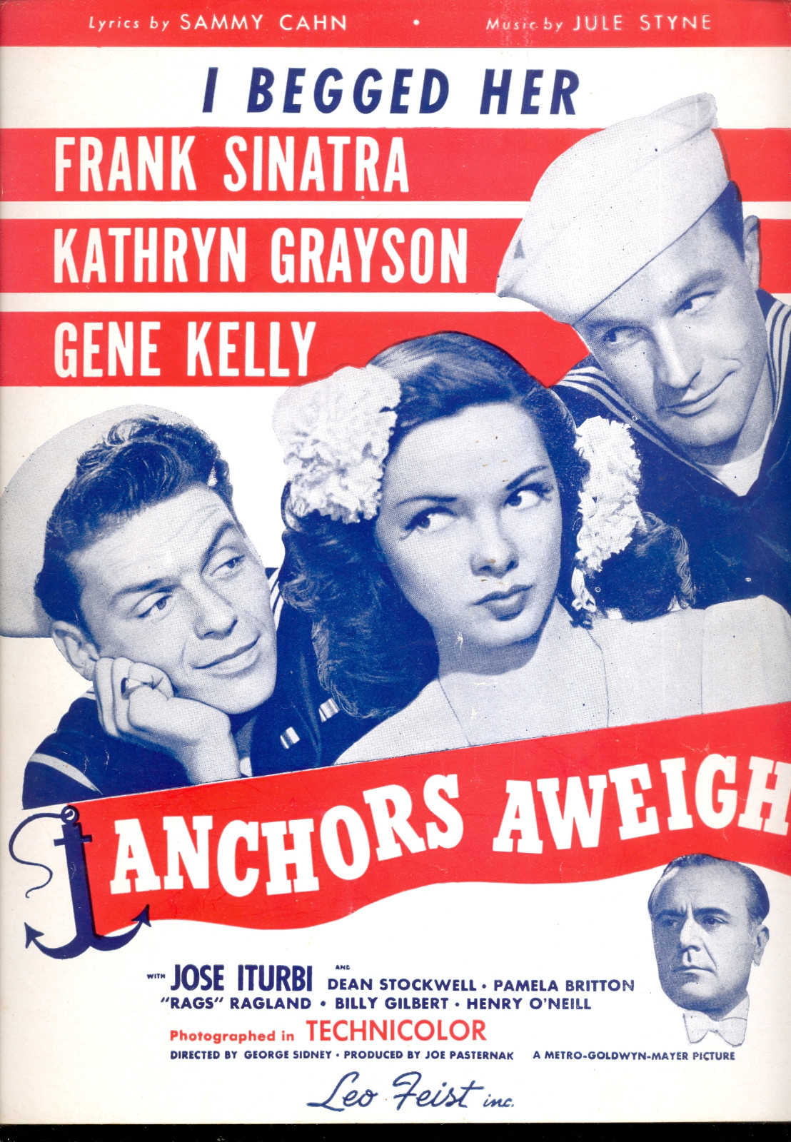 ANCHORS AWEIGH Sheet Music "I Begged Her" Gene Kelly Frank Sinatra 1st