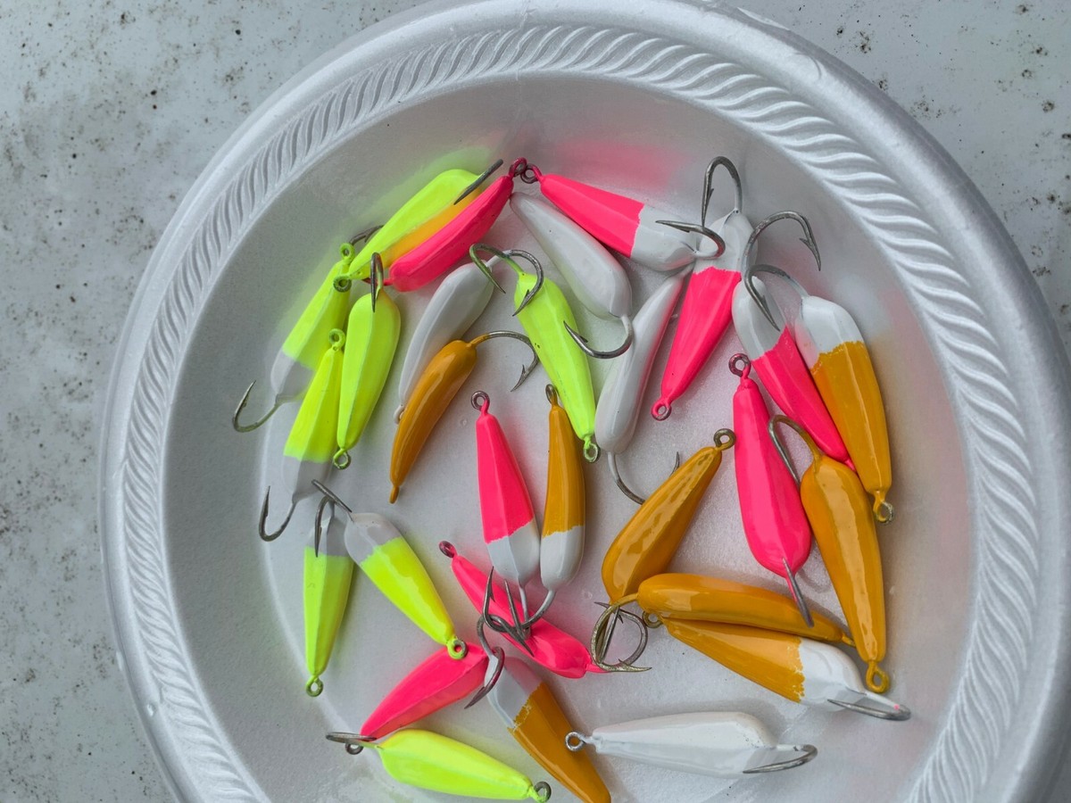 3/4 Oz Pompano Goofy Silly Jigs Lot 10 Pack Bluefish Mackerel
