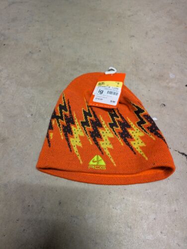 Vintage Nike Acg Beanie Mens Size Small Medium Orange Brand New with Tags