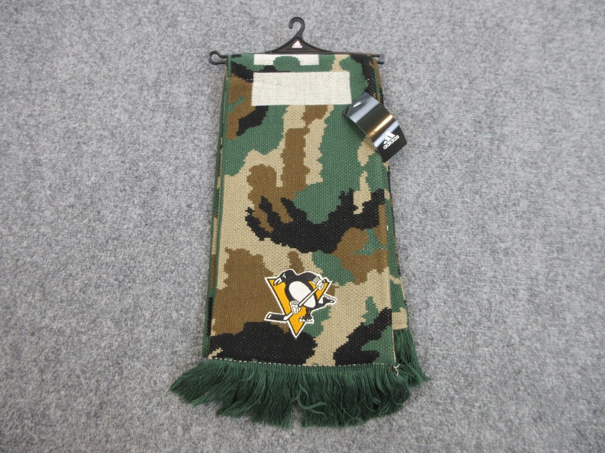 Pittsburgh Penguins Scarf Mens One Size Green Camo Logo NHL Hockey