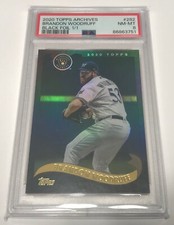2020 Topps Archives BRANDON WOODRUFF Black FOIL 1/1 - #282 MLB Brewers PSA 8