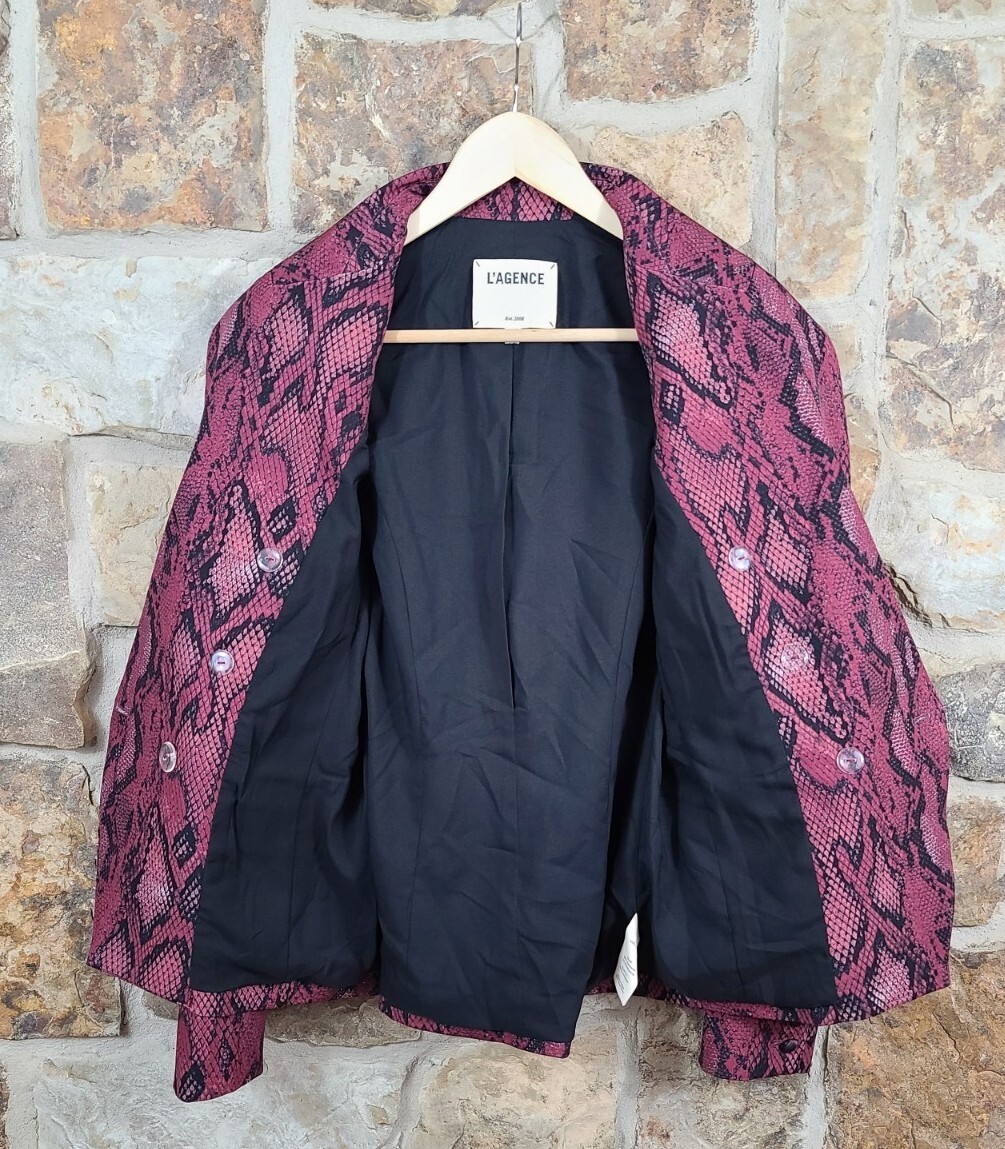 L'AGENCE 2 Kenzie Python Print Blazer Jacket - image 5