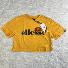 NWT ellesse Alberta Short Crop Top Casual Sport Gym Ladies T Shirt Womens Size S