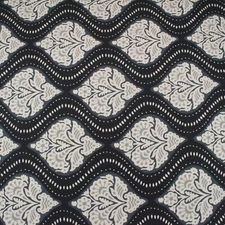 ROBERT ALLEN KAVALI OGEE MIDNIGHT BLUE WHITE DAMASK MULTIUSE FABRIC BY YARD 54"W
