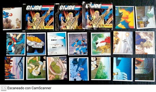 G.I.JOE CROMOS PANINI, 17 CRMOS Y 3 SOBRES BACIOS