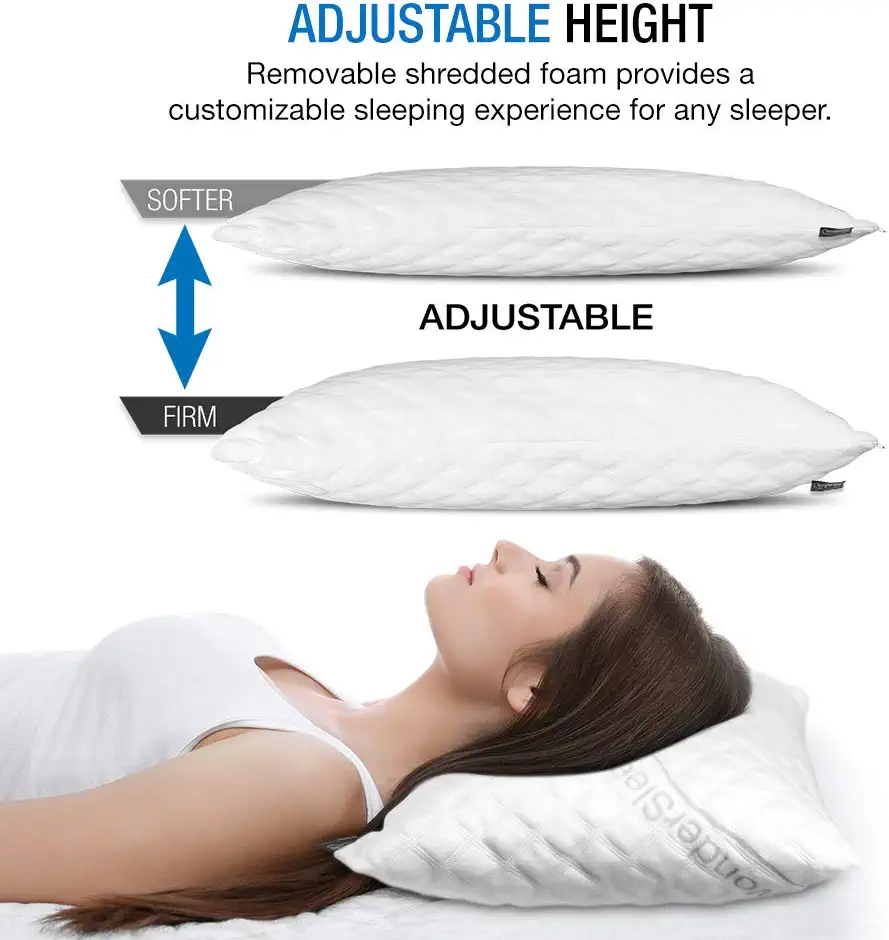 Dream Rite Shredded Hypoallergenic Memory Foam Pillow Series Luxury