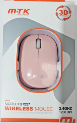 MOVETECK 1200 DPI WIRELESS 3D 2,4 GHZ KABELLOSE MAUS ROSA PINK TG7227