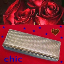 BORSA DONNA ELEGANTE POCHETTE TRACOLLA CERIMONIA BRILLANTINI STRASS oro YTB