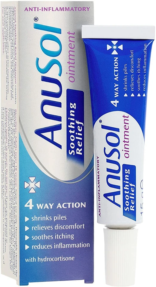 Anusol 4 way action soothing relief Ointment hydrocortisone piles haemorrhoids