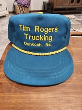 Vintage Tim Rogers Trucking Oshkosh Nebraska Big Rope Strap Back Made In Usa $