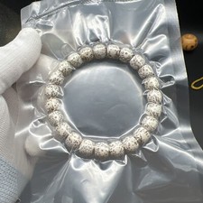 10×9mm Star & Moon Bodhi Original White Beads Mala Bracelet 10×9海南原生态白星月菩提老型手串