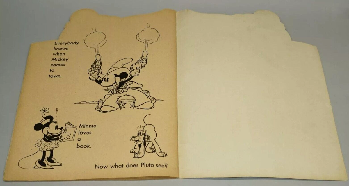 1936 Saalfield Walt Disney MICKEY MOUSE BOOK FOR COLORING large
