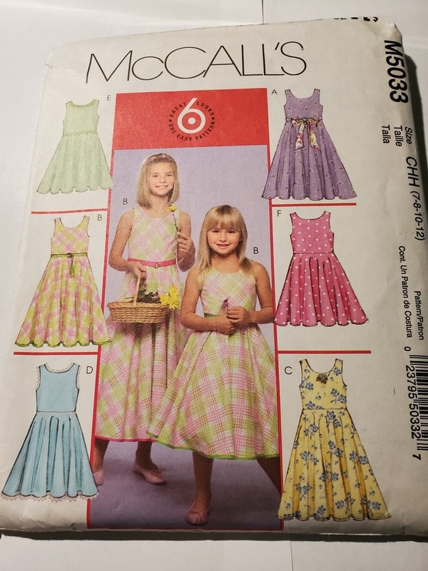 McCall's Girls Sleeveless Summer Dresses Pattern 6 Looks Sizes 7 8 10 12 