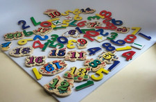 Lot of 68 Vintage Refrigerator Number Math Magnets Educational Toy