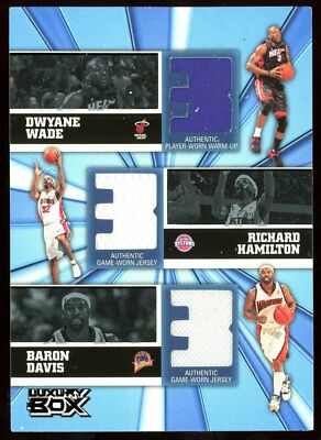 Dwyane Wade/Hamilton/Davis 2006-07 Topps Luxury Box Courtside Triple Patch#21/25
