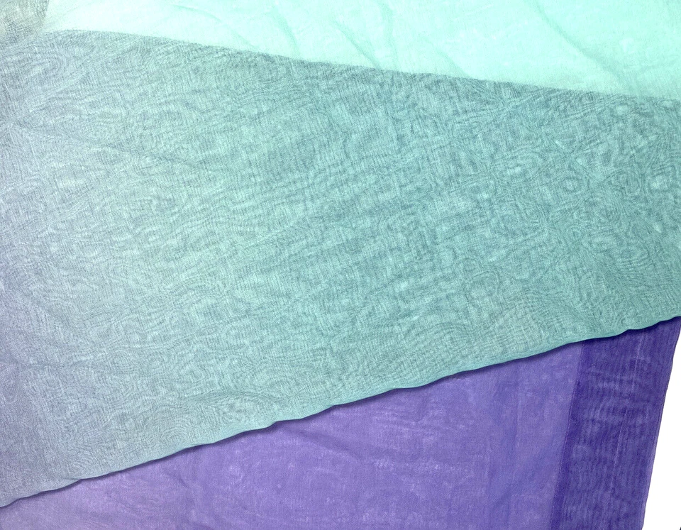 Set 4 Bright Ombre Curtains Panels Drapes Sheer Purple Turquoise Long Colorful - Image 3 of 4