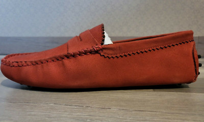 CHARLES SMITH Chaussures bateau mocassins DENNIS rouge vieilli