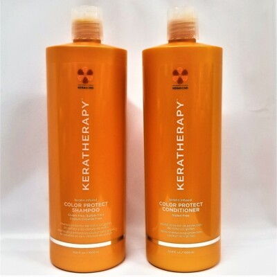 NEW Keratherapy Keratin infused COLOR PROTECT Shampoo & Conditioner LITER DUO