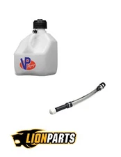 VP Racing 1 Pack White 3 Gallon Square Utility Jug + 1 Deluxe Fill Hose
