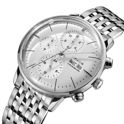 Mens Automatic Mechanical Watch Bauhaus Date Stainless Steel Luminous Waterproof