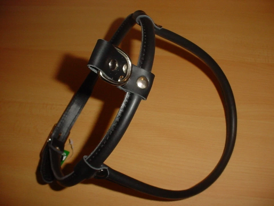 MILAN Hundegeschirr aus echtem Leder, rundgenäht, 85cm, schwarz