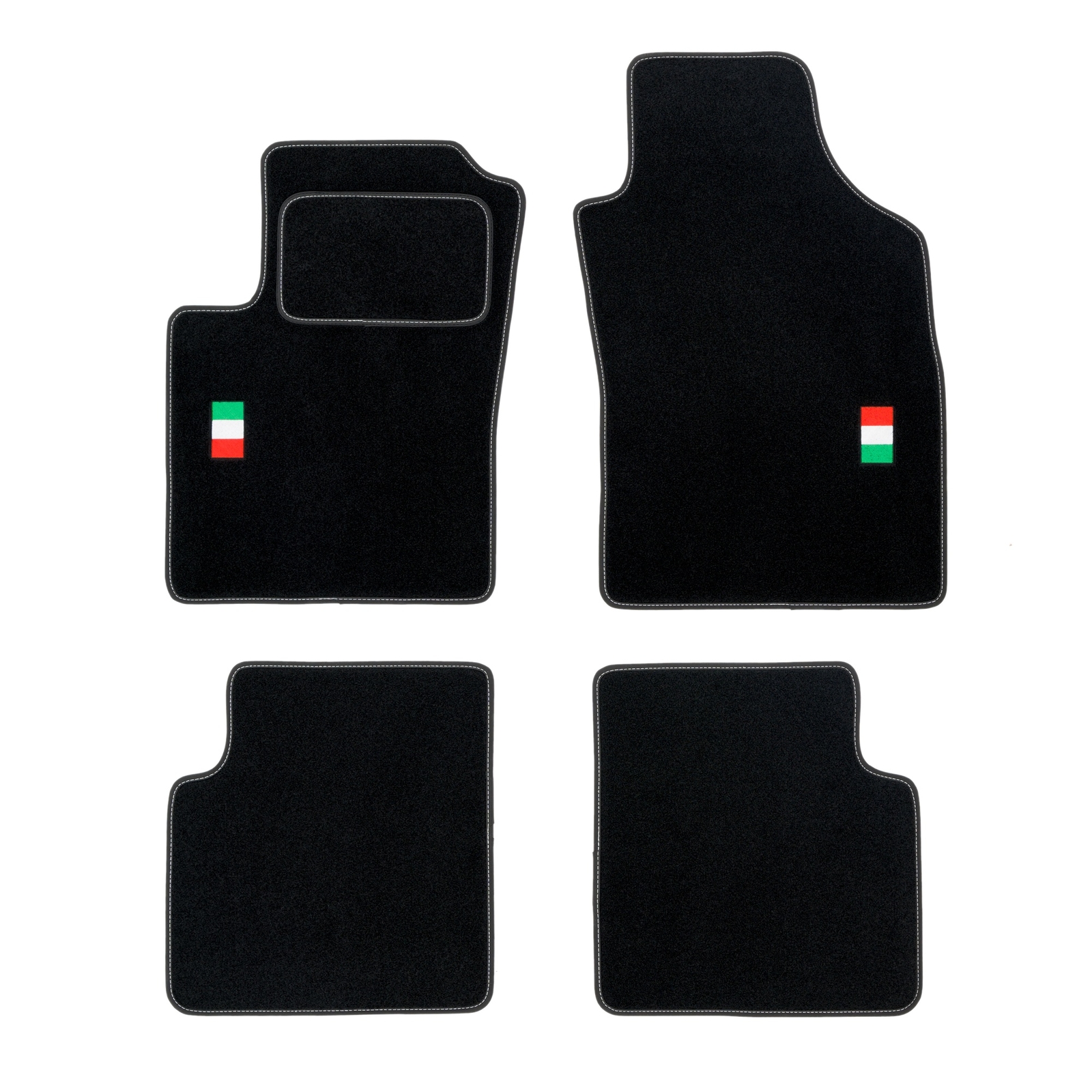 Tapis de sol velours Fiat Panda II de 2003 à 2012 moquette sur mesure noire