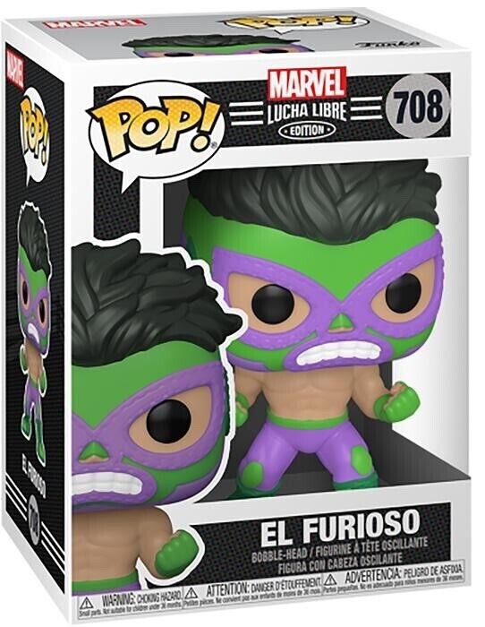 Funko Pop 708 Marvel Lucha Libre El Furioso Luchadores Hulk