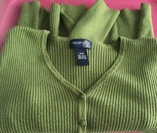 Venezia  Button Avocado Green Cardigan Sweater Women's Size 22/24
