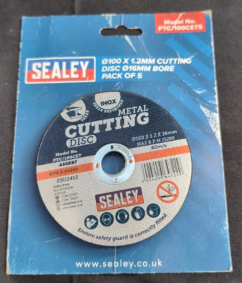 Sealey PTC/100CET Trennscheibe Ø100 x 1,2 mm 16 mm Bohrung (5er Pack)