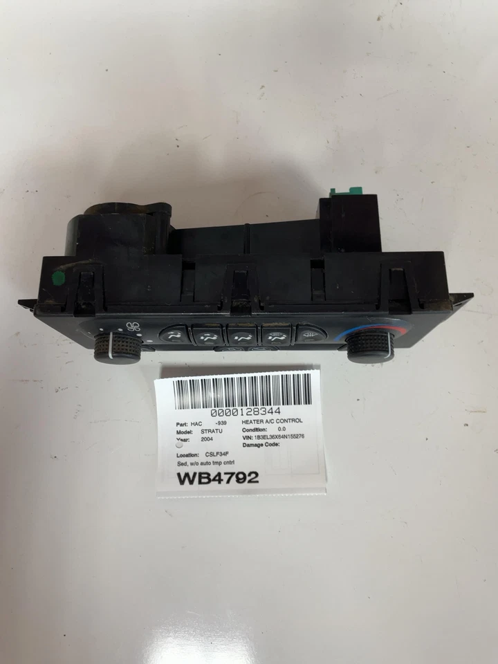 01 02 03 04 05 06 DODGE STRATUS Calentador A/C Control Sed Sin Auto Tmp Cntrl Foto 2 de 4