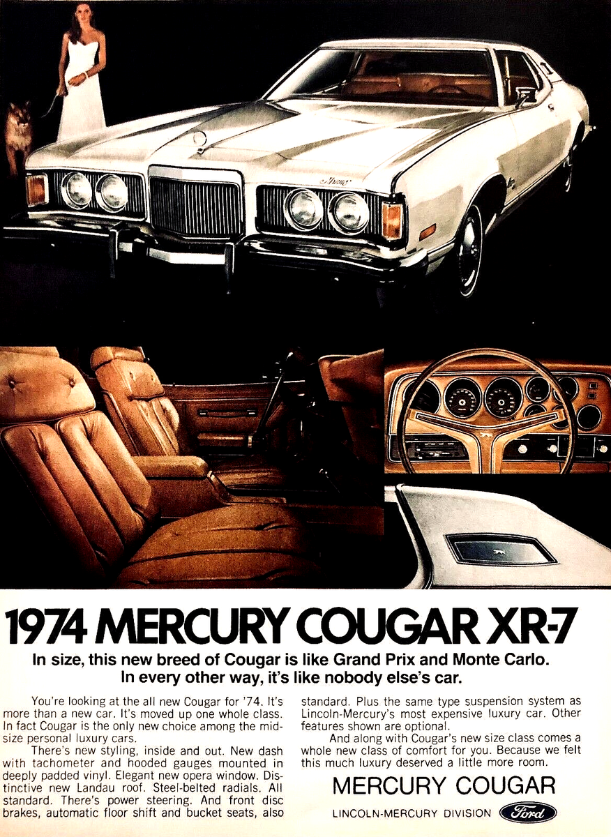 廃盤 7CD THE COMPLETE ARGO MERCURY JAZZTET 1974 MERCURY COUGAR XR-7 COUPE—VINTAGE MAGAZINE ADVERTISEMENT