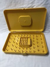 Vintage Wilson Wil-Hold Thread Spool And Bobbin Carrier YELLOW Case Made In USA