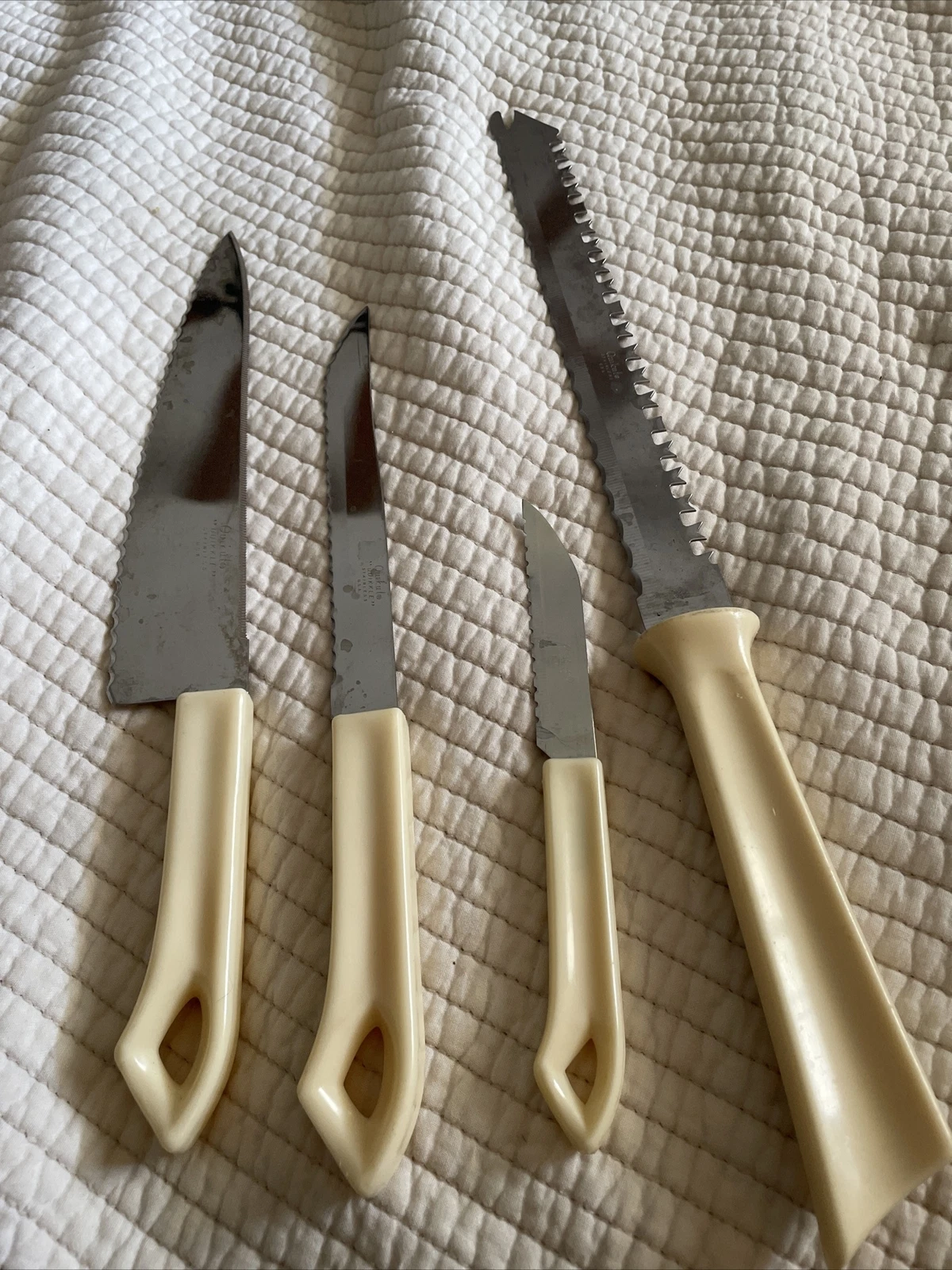 4 Piece Quick Cut Knives Set Serrated Bread Knives Vintage USA Made 7,6,10,3”