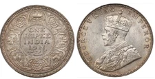 British India, 1911 B George V Rupee. PCGS MS 63. 5,143,000 Mintage.
