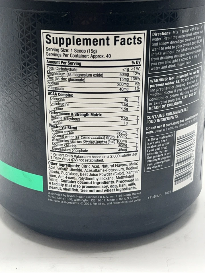 Amino Build, sandía fresa, 20,92 oz (593 g) caducidad 1/2026 Foto 4 de 4